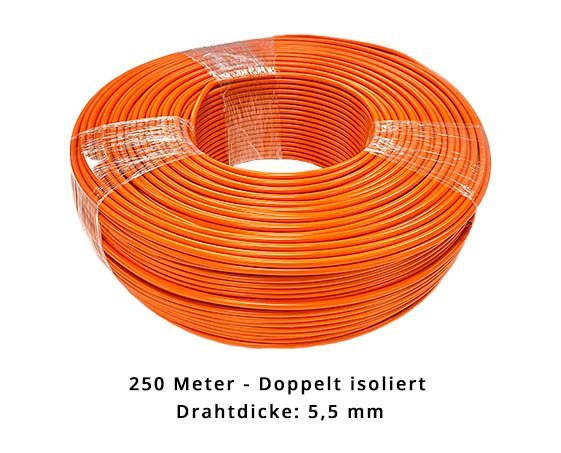 Begrenzungsdraht 5,5 mm für Wiper - doppelt isoliert - 250 Meter Begrenzungsdraht 5,5 mm für Wiper - doppelt isoliert - 250 Meter